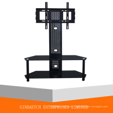 3 Tiers Rhombic Tempered Glass Plasma TV Stand